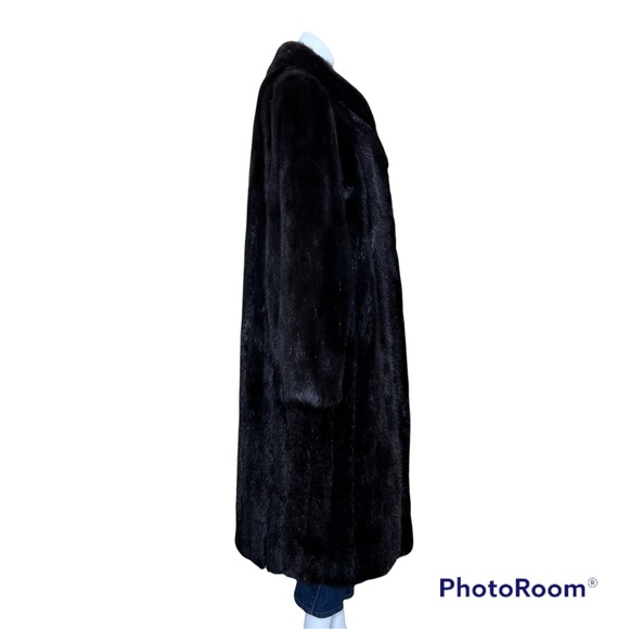 Hudson’s Fur Salon Women’s Long Brown/Black Genuine Mink Coat - Picture 2 of 12